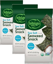 bibigo Sea Salt Flavored Asian Inspired Seaweed Snack, 0.35 Ounce (Pack of 3)