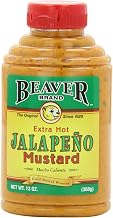 Beaver Jalapeno Mustard, 13 Ounce Squeeze Bottle (Pack of 6)