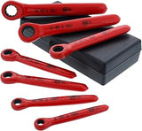 Wiha 21290 Ratchet Wrenches, Metric with Insulated Handle, 7 Piece Set