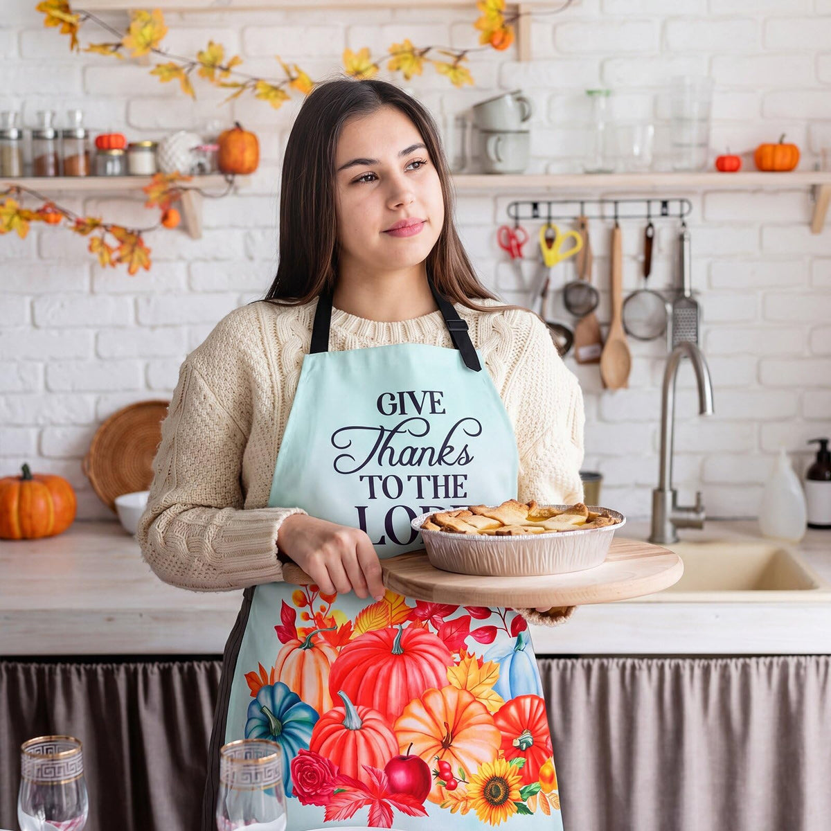 Colarr Fall Christian Aprons for Women, 4 Pack with Bible Verses, Colorful