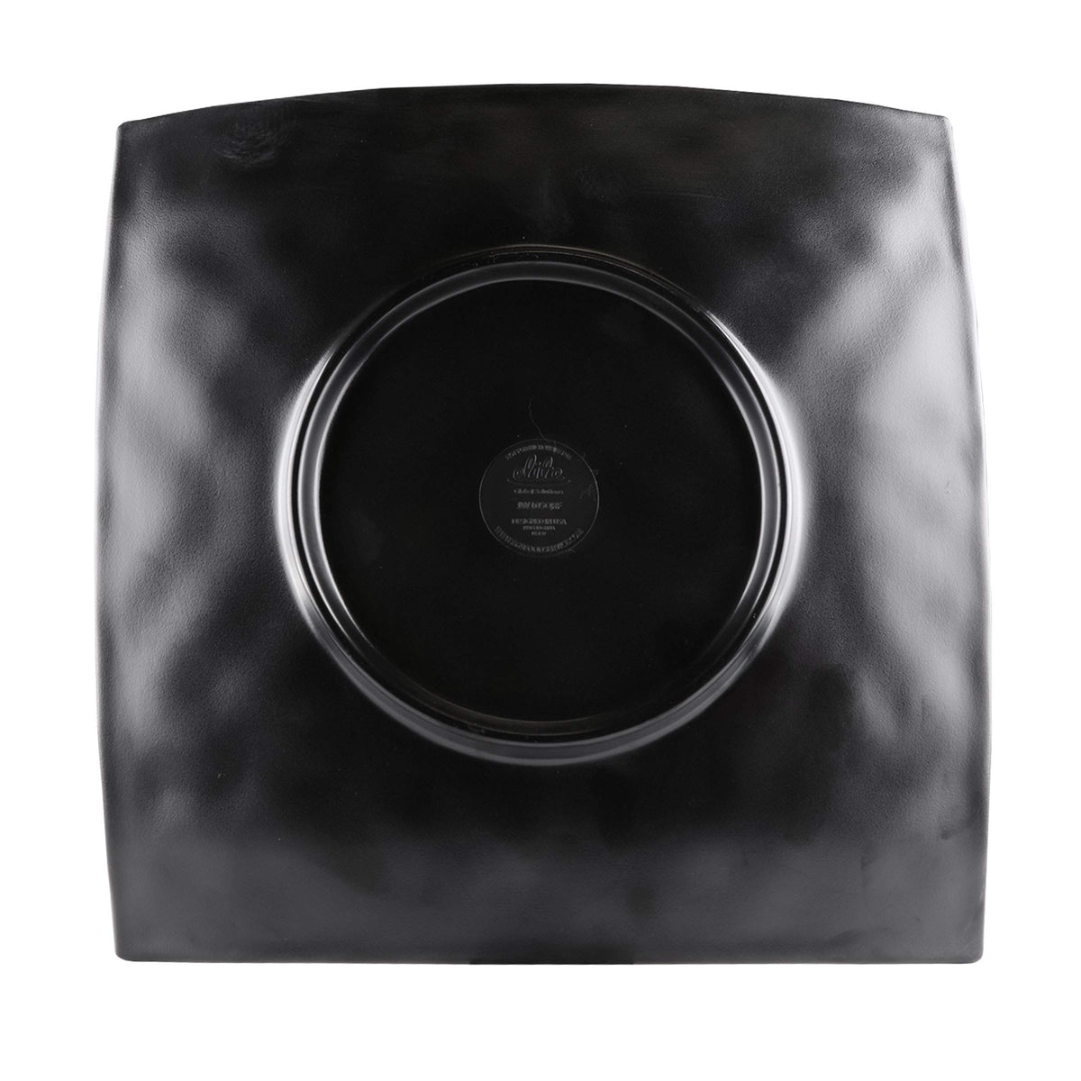 Square Shallow Plate by Elite Global Solutions – 9 3/4" x 2 1/4", Melamine, Black, Pack of 6, Model JW10SQRF-B