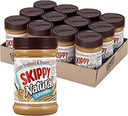 SKIPPY Natural Creamy 1/3 Less Sodium & Sugar, 15oz Jars, (Pack of 12)