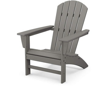Nautical Adirondack Chair by Polywood – 32.81 inches x 29.25 inches x 36.25 inches, High Density Polyethylene (HDPE), Slate Grey, Model AD410GY