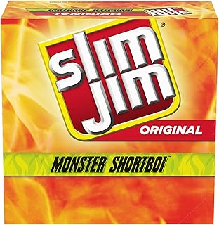 Slim Jim Monster Shortboi Smoked Jerky Sticks, Original Flavor 0.97oz 36ct