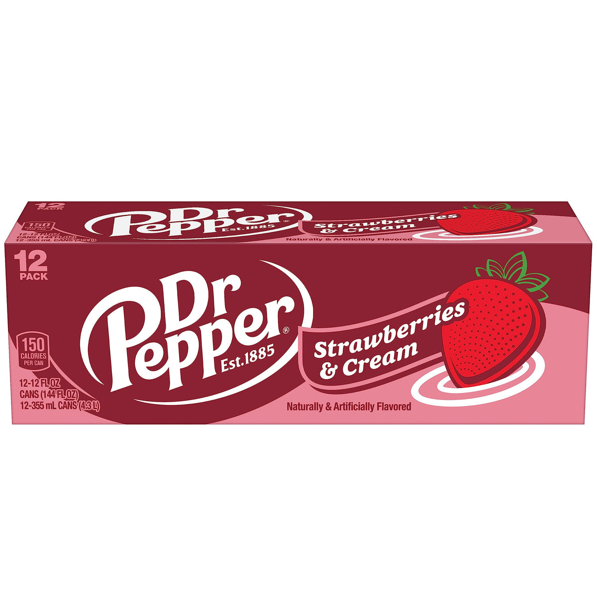 Dr Pepper Strawberries and Cream / 12 Fl Oz (Pack of 24) / 1 Soft Drinks