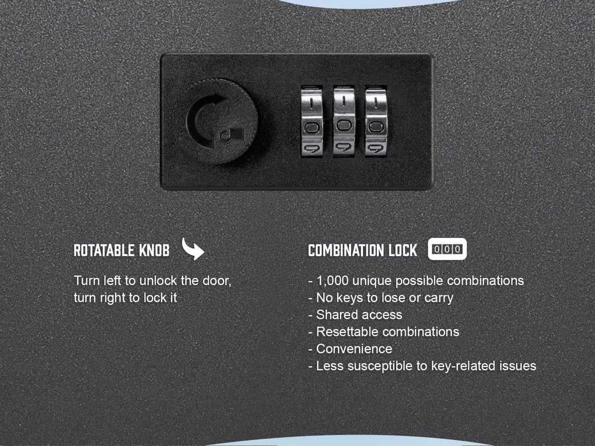 Wall Mount 57 Position Key Cabinet with Combination Code by Barska – 57 Keys, 57.0 load, Alloy Steel, Black