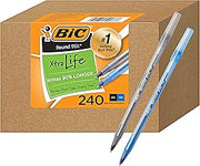 BIC Round Stic Xtra Life Ballpoint Pens, 1mm, 120 Black 120 Blue, 240 Pack
