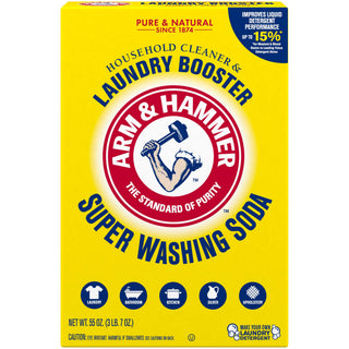 Church & Dwight Co 03020 Super Washing Soda by ARM & HAMMER – 55 Ounce (Pack of 1), Multi, Pack of 12, Model 033200030201