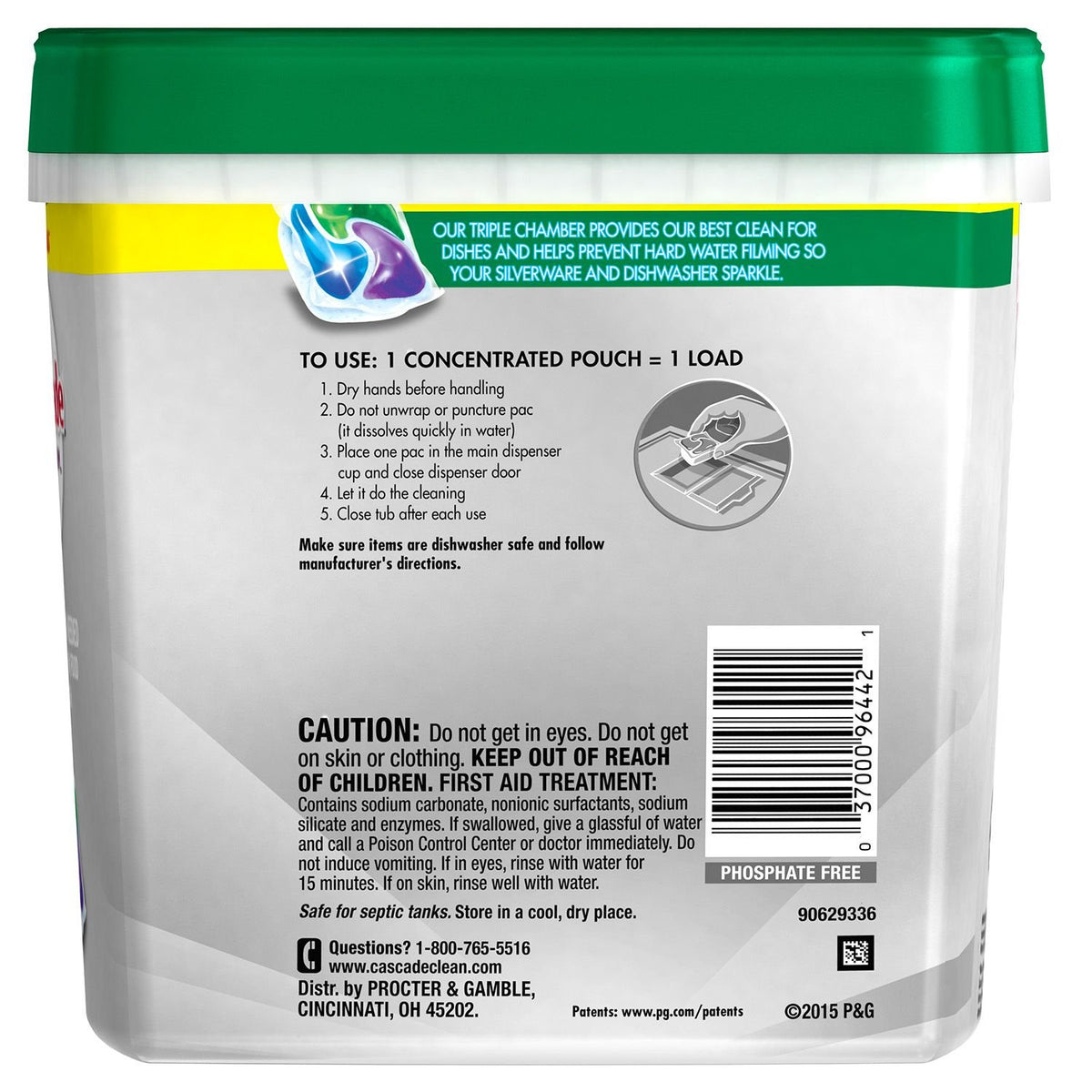 Platinum ActionPacs Dishwasher Detergent by Cascade – 88 Count (Pack of 1), Model 39259