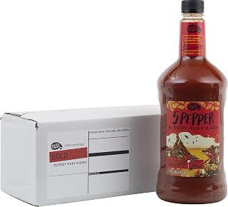 MASTER OF MIXES 5 Pepper Extra Spicy Bloody Mary Drink Mix, Ready To Use, 1.75 Liter Bottle (59.2 Fl Oz), Individually Boxed