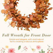 YNYLCHMX Fall Wreath, 20 Inch Diameter, Golden Eucalyptus Leaves