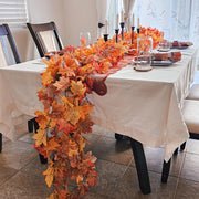 CQURE Fall Leaves Garland, 17.7 Ft Silk Maple Vine, 3 Pack Yellow