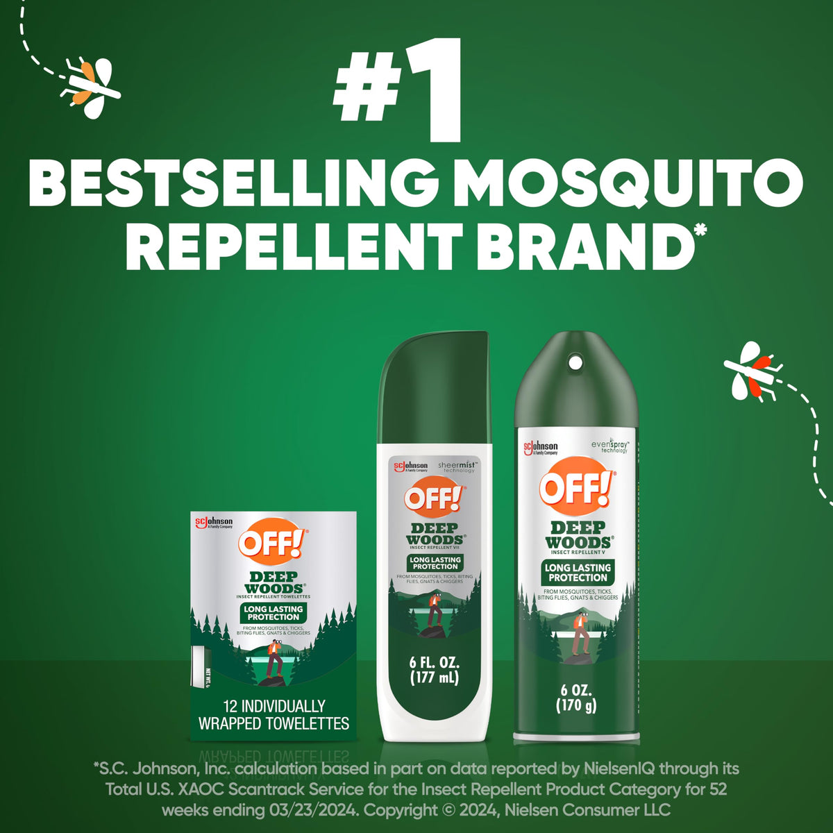 Deep Woods Insect Repellent Aerosol by OFF! – 6 Ounce (Pack of 12), Green, Pack of 12, Model 46500018428