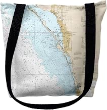 Betsy Drake TY11424VEM 16 x 16 in. Venice Florida Nautical Map Tote Bag - Medium