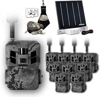 Spartan GoLive 3 Cellular Trail Camera Solar Bundle – 4G LTE Live Streaming Trail Camera with Spartan Solar Panel, 32GB Micro SD Card, USB Card Reader, Storage Case & Lens Cloth (10 Pack)