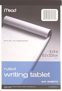Mead Wide Ruled Writing Tablet, 6 x 9 Inches, 200 Sheets (70610)
