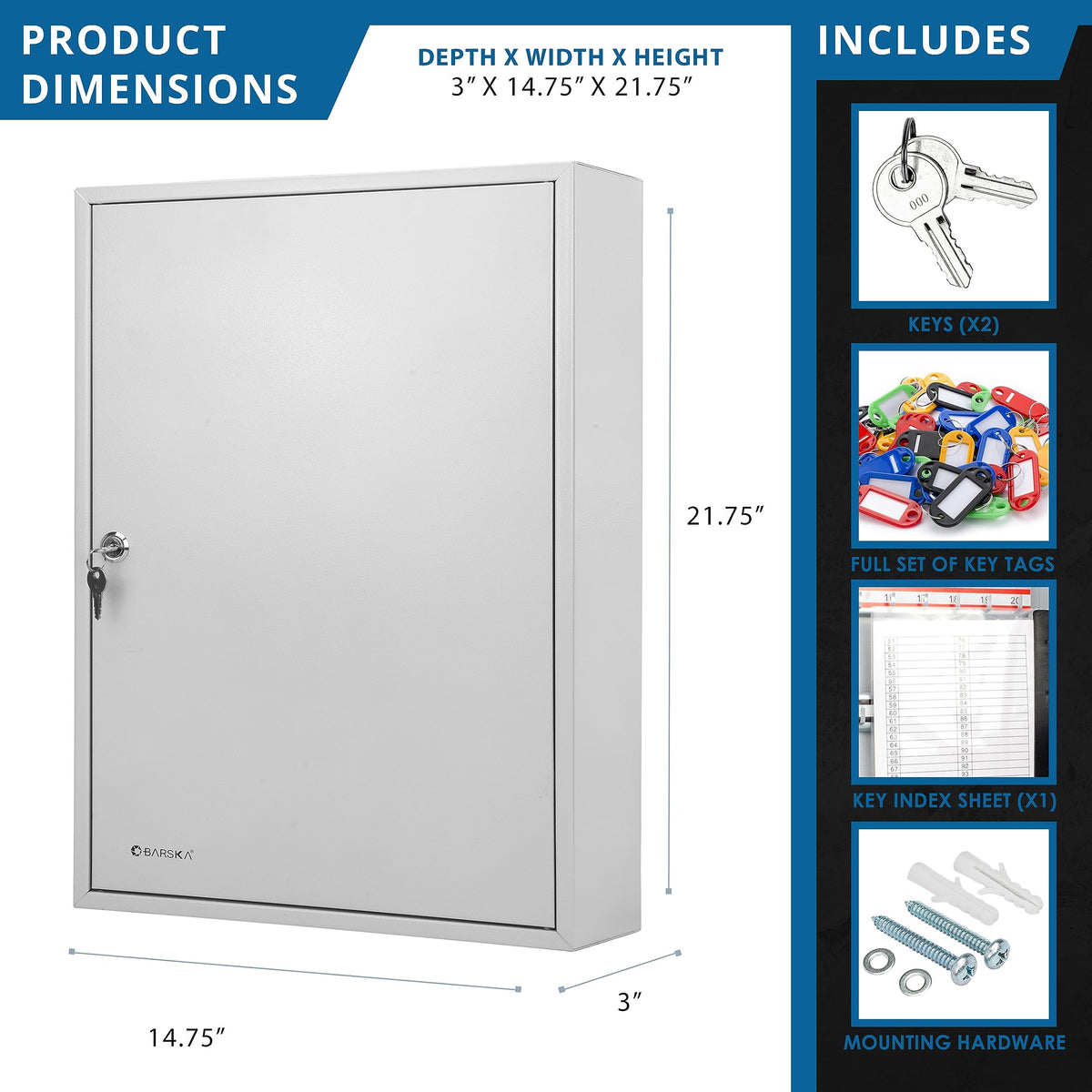 Barska Grey / 100 Keys / 100 Position Key Cabinets