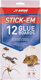 JT Eaton Stick-Em Mouse & Insect Glue Trap, Indoor, Case of 12