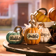 Valery Madelyn Resin Pumpkin Figurines, Set of 3, Orange