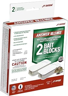 JT Eaton 932 2-Pack Top Gun Disposable Mouse Bait Station with 1-Ounce of Bait