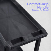 32" x 18" Tub Storage Cart 2 Shelves - Black by Luxor – 32"W x 18"D, Plastic, Black, Model EC11-B
