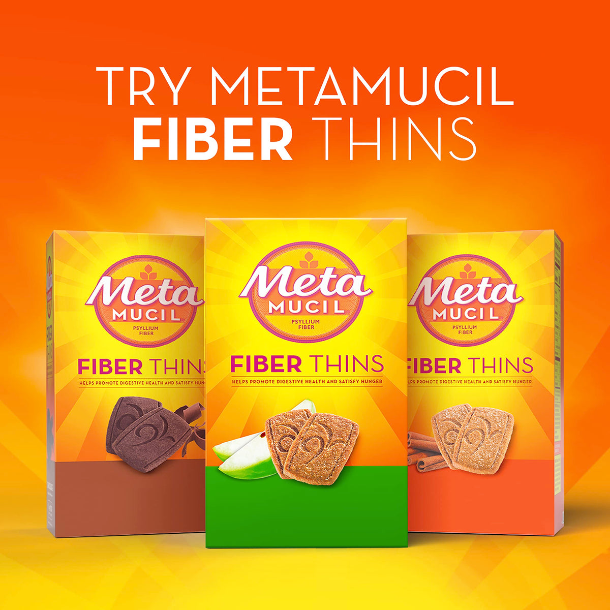 Fiber Thins by Metamucil – 9.3 Ounce (Pack of 8), Brown, Pack of 8