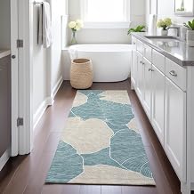 Addison Rugs Chantille ACN2506 Teal 2'3" x 7'6" Indoor/Outdoor, Machine Washable, Easy Clean, Non Shedding, Bedroom, Living Room, Dining Room, Kitchen, Patio Runner Rug