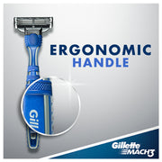 Mach3 Men's Disposable Razors by Gillette – 3 Count (Pack of 1), Plastic, White, Model 047400044722