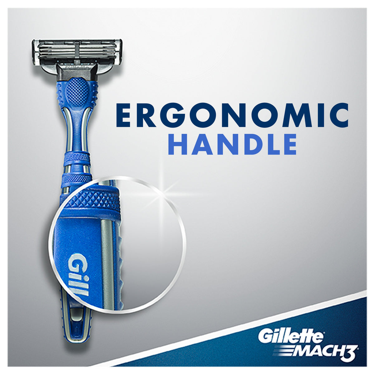 Mach3 Men's Disposable Razors by Gillette – 3 Count (Pack of 1), Plastic, White, Model 047400044722