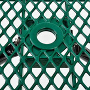 4' Rectangular Expanded Metal Picnic Table by Global Industrial – 48" x 62" x 29.5", Alloy Steel, Green, Model 695485GN