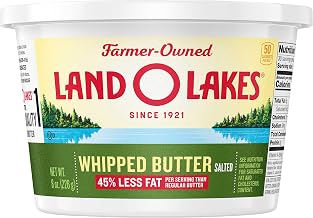 Land O Lakes Salted Whipped Butter Tub, 8 Ounce -- 12 per case.