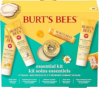 Burt's Bees Essentials Kit Gift Set, 5 Travel Size Products