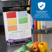 Cut-N-Carry 6-Board Color-Coding Wall Chart by San Jamar – 11"L x 11"W, Paper, Multicolor, Model CBCWLCTST