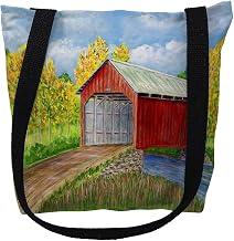Betsy Drake TY028M 16 x 16 in. Dicks Covered Bridge Tote Bag - Medium