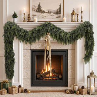 Shareconn Cedar Garland, 6FT Real Touch, Set of 2