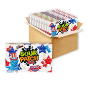 Red, White & Blue Soft & Chewy Gummy Candy, 12 Boxes | Bulk Candy by Sour Patch Kids – 3.1 Ounce (Pack of 12), Blue,Red,White