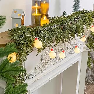 Artificial Norfolk Pine Garland for Holiday Decor, Real Touch Green Garland for Staircase, Mantle, Table, and Wall