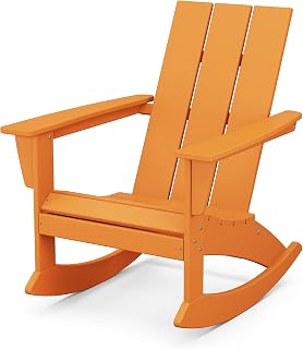 Polywood Modern Adirondack Rocking Chair, Tangerine