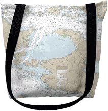 Betsy Drake TY14773LEM 16 x 16 in. St.Lawrence River New York Nautical Map Tote Bag - Medium