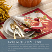 Elrene Swaying Leaves Napkins, 17 x 17 Inches, Set of 8