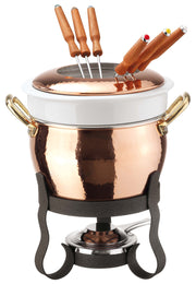 World Cuisine Copper Fondue Set by PADERNO – Large, Copper, Model 15430-11