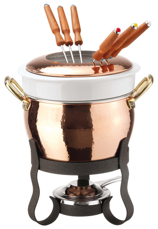 World Cuisine Copper Fondue Set by PADERNO – Large, Copper, Model 15430-11