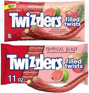 Twizzlers Filled Twists, Tropical Blast Flavor, Low Fat Snack 11 OZ. 2 Pack