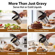 Rorence Gravy Boat Jug, 16 Ounce Insulated, Stainless Steel