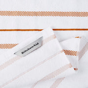 KitchenAid Albany Kitchen Towels, 4 Pack, Honey Orange Stripe, 16 x 26 Inches