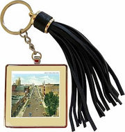 3dRose Santa Fe Avenue, Salina Kansas Ariel View Postcard Reproduction Tassel Key Chain