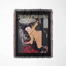 Vintage La Victoria Arduino Caffe Espresso Poster Woven Blanket