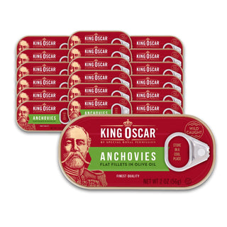 Anchovies Fillets in Olive Oil by King Oscar – 2 Ounce (Pack of 18), Pack of 18, Model 00034800600610