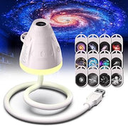 2027 Galaxy Projector Night Light for Bedroom,USB Portable HD Smart Dynamic | Star Projector 2CM Large Focus Lens, Glass Space Ocean Projection Slides, 360° Rotation Plug & Play, Ceiling Wall Decor Gift