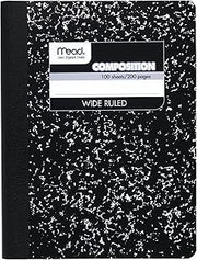 Mead Composition Notebook, Wide Ruled Paper, 7.5" x 9.75", 100 Sheets, Black Marble (09910)